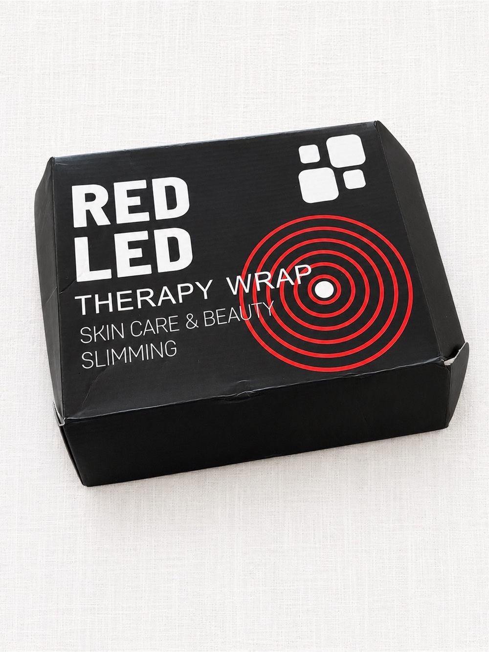 Red LED Therapy Wrap - Black & Red Skincare Device Box